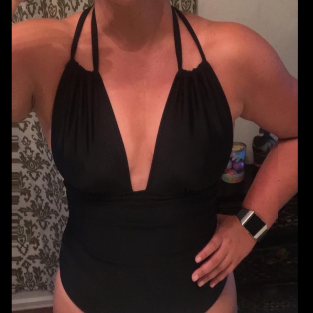 Slimming Black One Piece Swim Suit